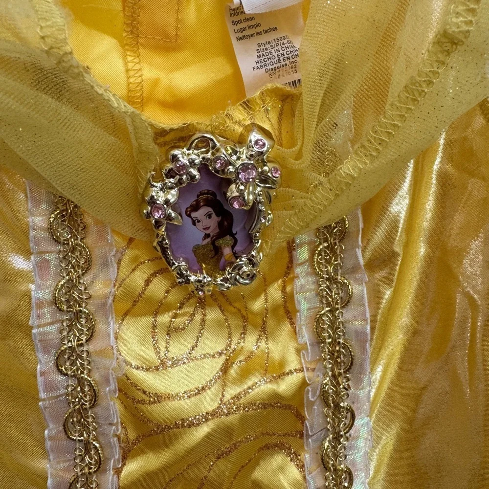 Disney Girls 4 - 6 Belle Beauty & the Beast Golden Princess Dress Up Costume